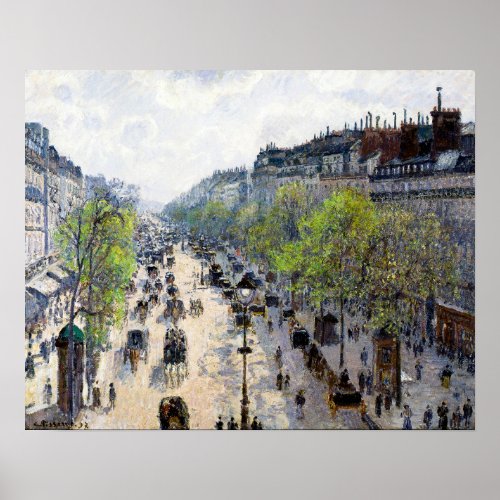 Boulevard Montmartre Spring by Camille Pissarro Poster