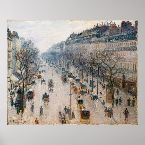 Boulevard Montmartre Winter  Camille Pissarro Poster