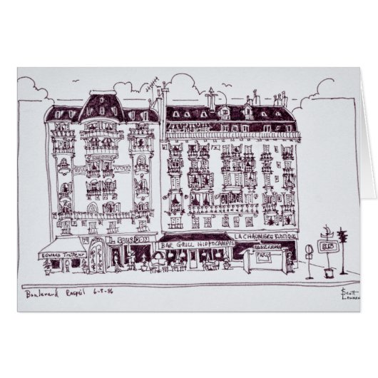 Boulevard Raspail, Paris, France Cards (Front Horizontal)