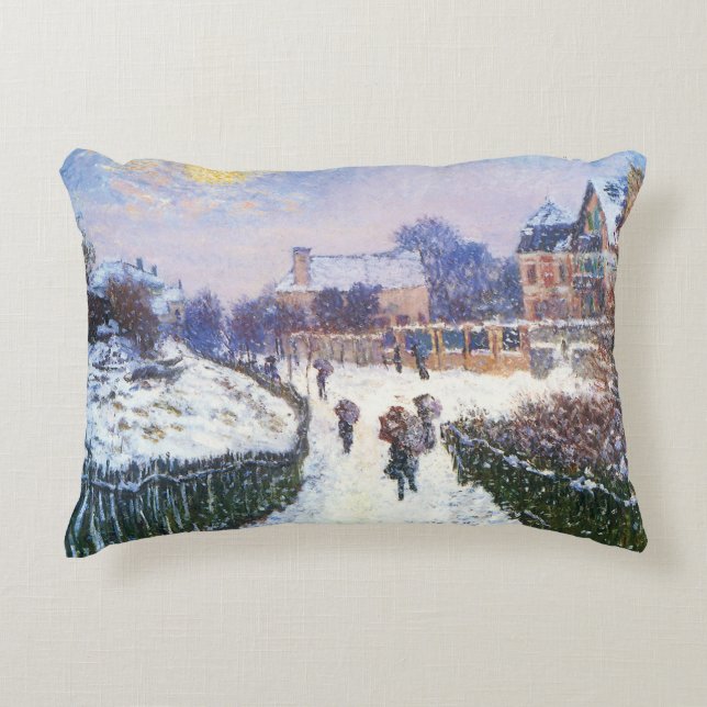 Boulevard Saint Denis Argenteuil by Claude Monet Decorative Pillow (Front)