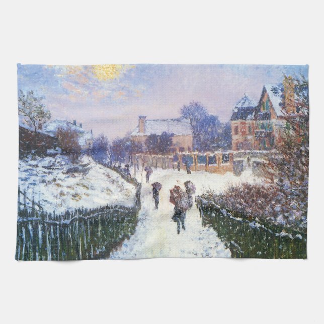Boulevard Saint Denis Argenteuil by Claude Monet Kitchen Towel (Horizontal)