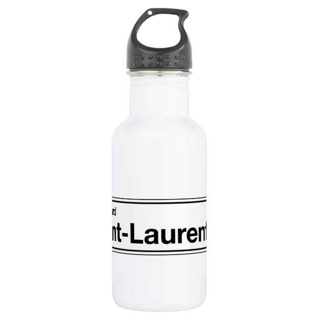 Boulevard Saint-Laurent, Montreal Street Sign Stainless Steel Water Bottle (Front)