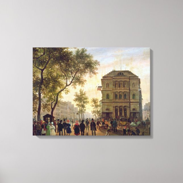 Boulevard Saint-Martin and the Theatre de Canvas Print (Front)