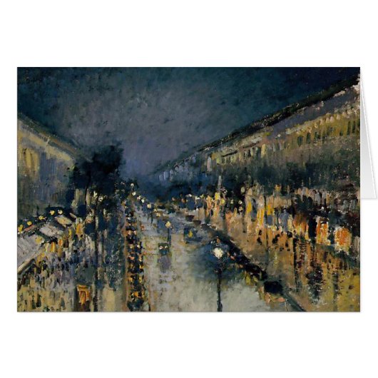 Boulevarde Montmartre at Night  ~ Camille Pissarro (Front Horizontal)