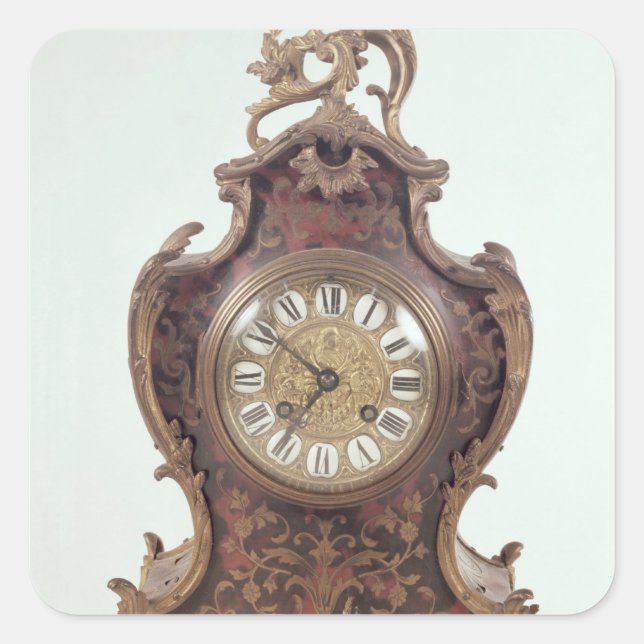 Boulle bracket clock by A.Brocot Delettrez Square Sticker (Front)