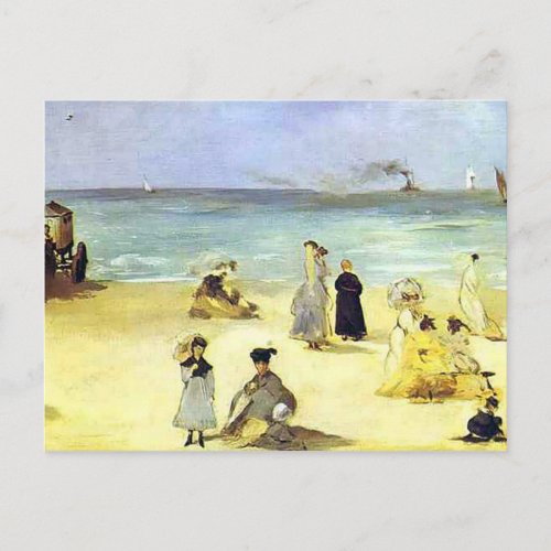Boulogne Beach by douard Manet Postcard