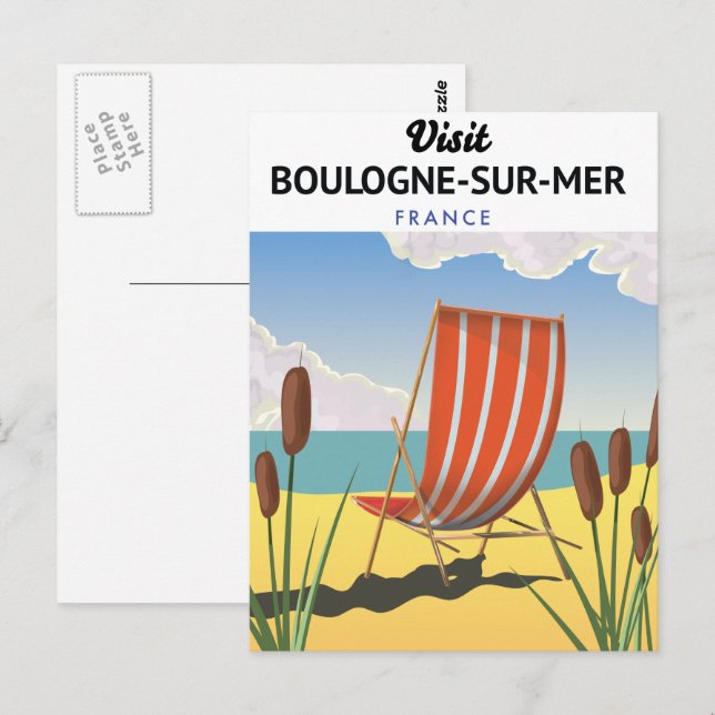 Boulogne-sur-Mer france travel poster Postcard (Front/Back)