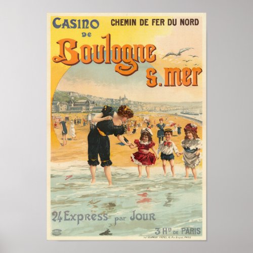 Boulogne sur mer France Vintage Poster 1890