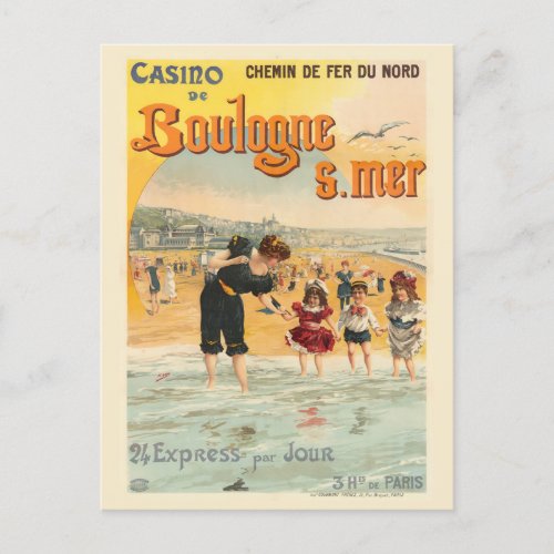 Boulogne sur mer France Vintage Poster 1890 Postcard