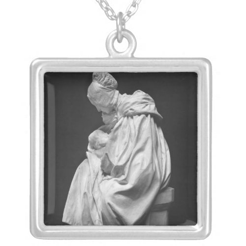 Boulonnaise Woman Feeding her Child Silver Plated Necklace