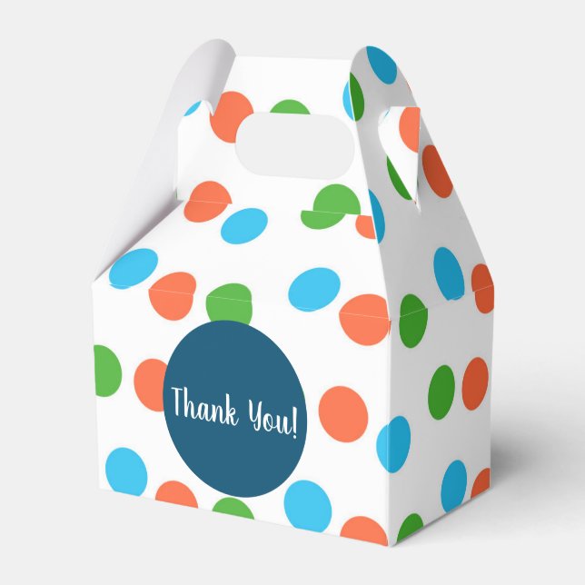 Bounce Ball Pit Birthday Party Dots Thank You Favor Boxes (Front Side)