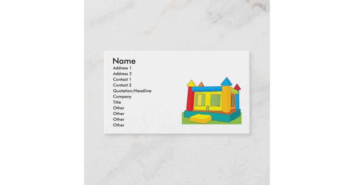 Bounce Castle Business Card Zazzle
