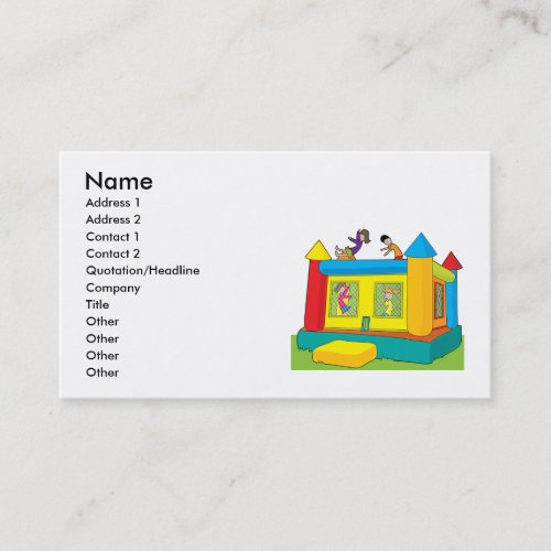 Bounce Castle Kids Business Card