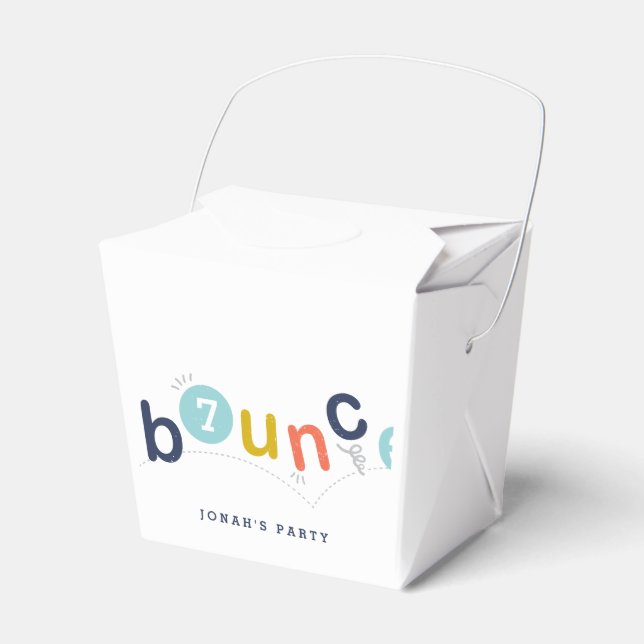 Bounce Colorful Kids Birthday Party Favor Boxes (Front Side)