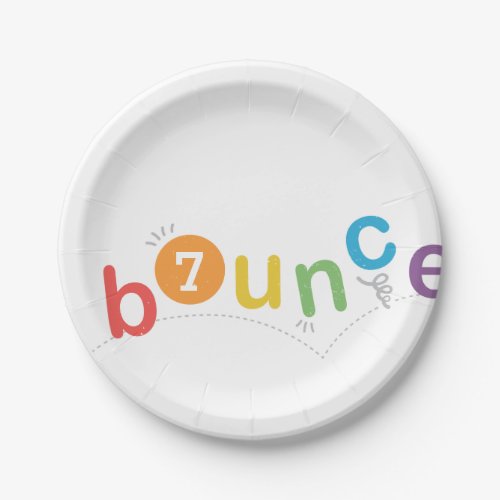 Bounce Colorful Kids birthday party Paper Plates