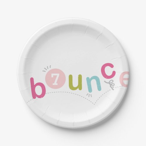 Bounce Girls Pink Birthday Party Paper Plates