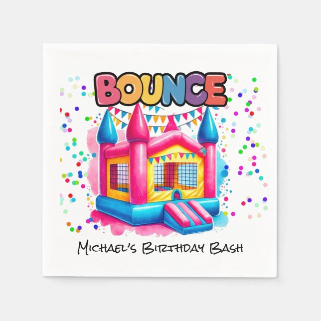 Bounce House Birthday Bash Napkins (Front)