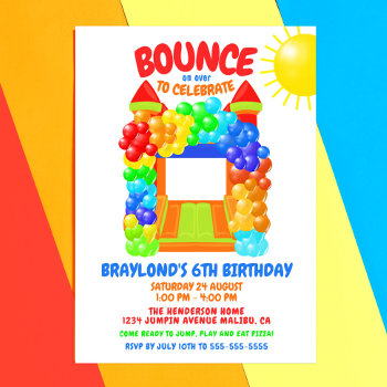 Bounce House Birthday Invitation by DBDM_Creations at Zazzle