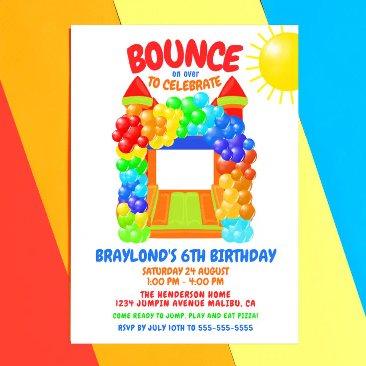 Bounce House Birthday Invitation Zazzle