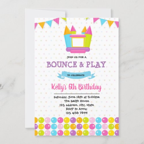 Bounce house birthday invitation