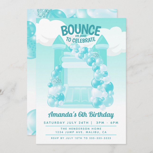 Bounce House Birthday Invitation (Front/Back)