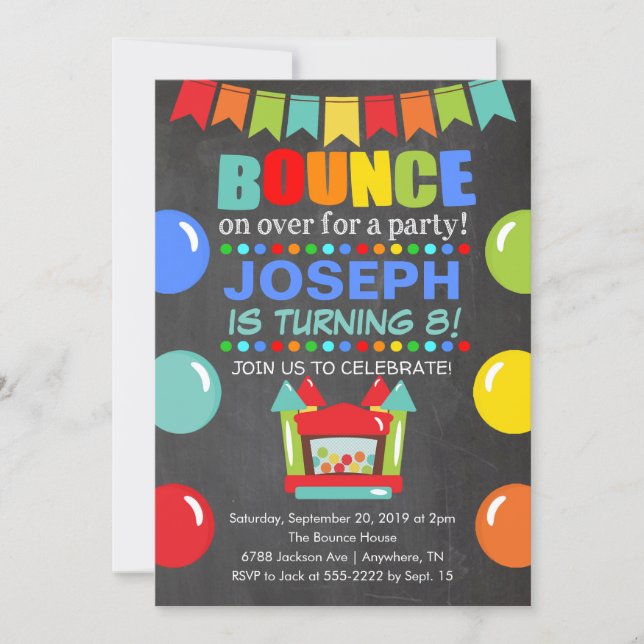 Bounce House Birthday Invitation (Front)