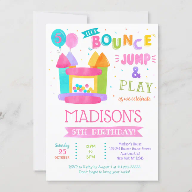 bounce-house-birthday-invitations-for-girl-zazzle for Free Printable Bounce House Birthday Invitations Bounce House Birthday Invitations for girl | Zazzle for Free Printable Bounce House Birthday Invitations
