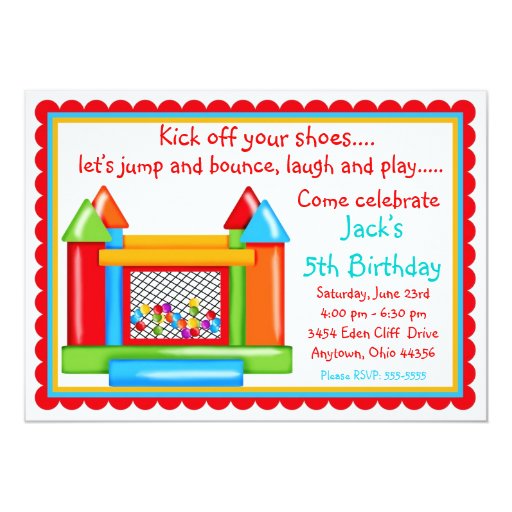 Bounce House Invitation Wording 6