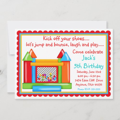 Bounce House Birthday Invitations_ Primary Colors Invitation