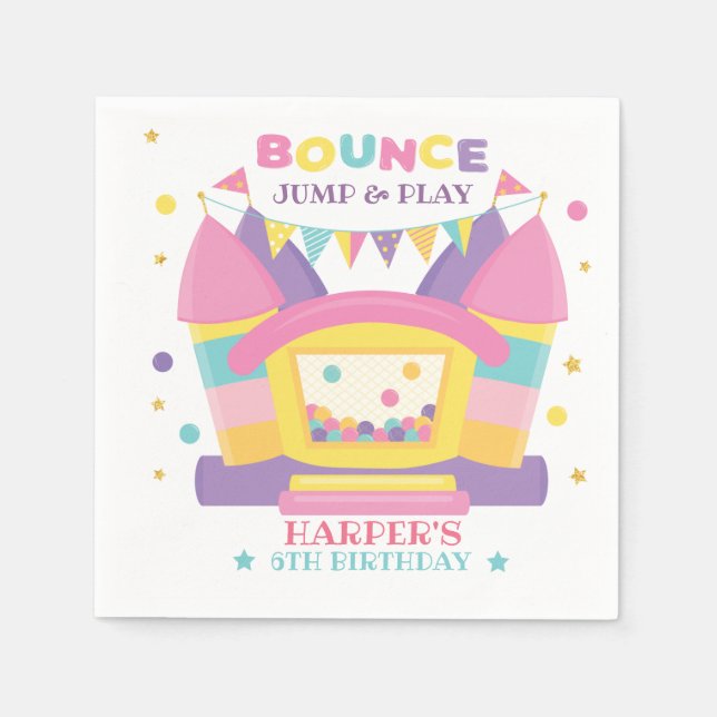 Bounce House Birthday Napkins (Front)