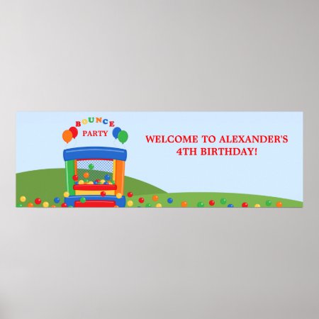 Bounce House Birthday Party Banner Poster