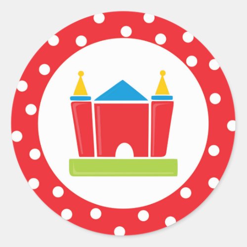 Bounce House Birthday Party Classic Round Sticker