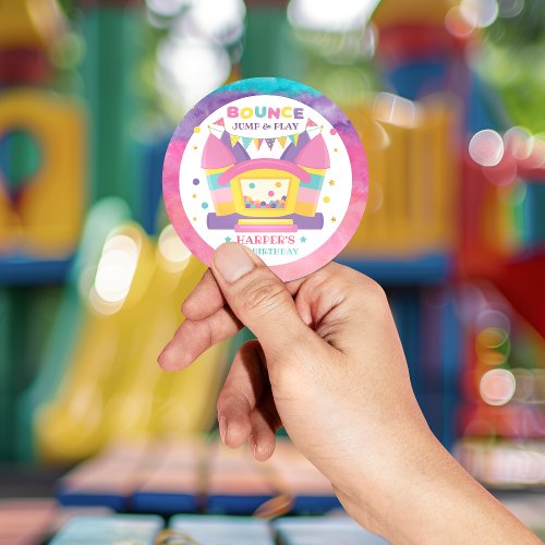 Bounce House Birthday Party  Classic Round Sticker