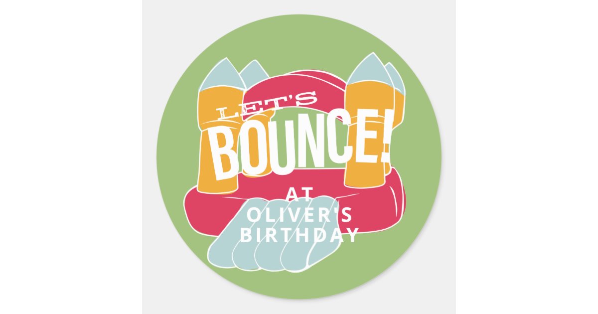 Bounce Sticker Bounce House birthday party design Classic Round Sticker | Zazzle