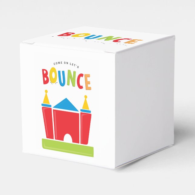 Bounce House Birthday Party Favor Boxes (Front Side)