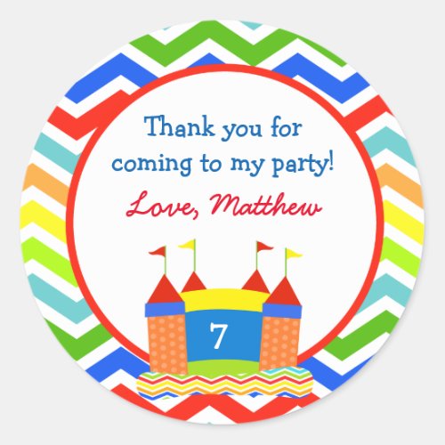 Bounce House Birthday Party Favor Stickers