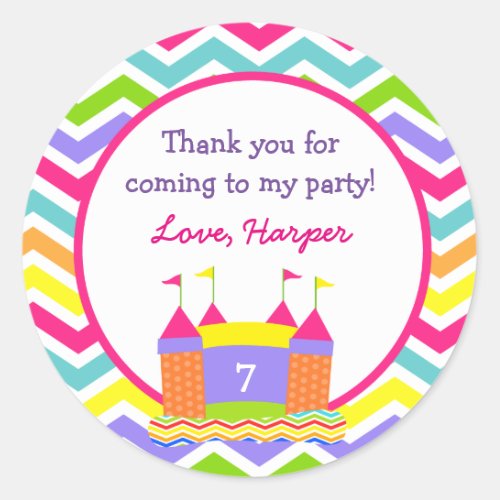 Bounce House Birthday Party Favor Stickers