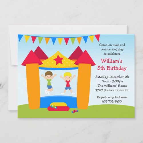 Bounce House Birthday Party Invitation