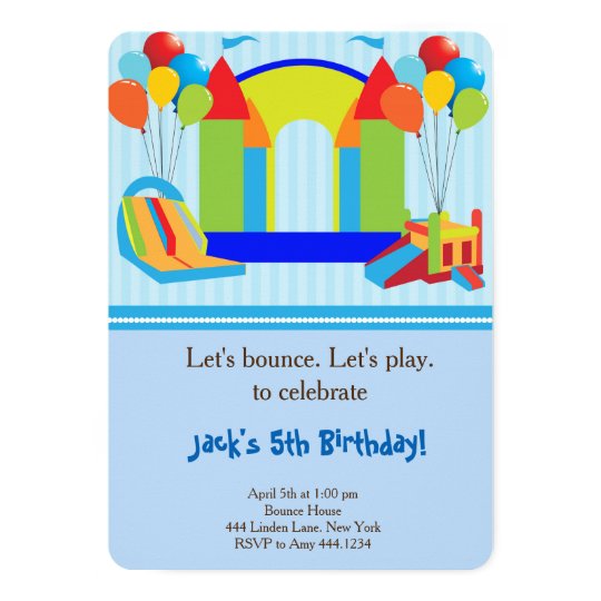 Bounce House Birthday Party Invitation | Zazzle.com