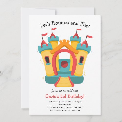 Bounce House Birthday Party Invitation