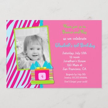 Bounce House Birthday Party Invitation by Petit_Prints at Zazzle