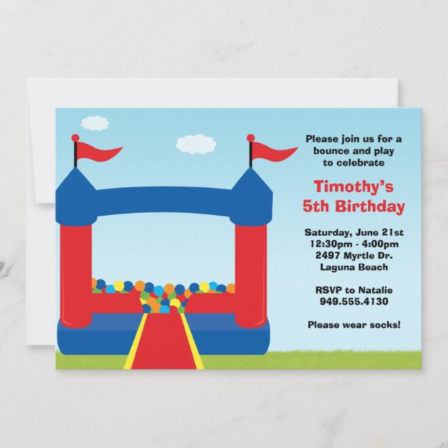 Bounce House Birthday Party Invitation (Front)