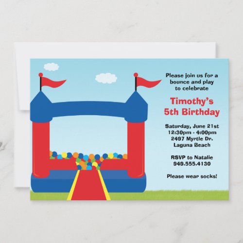 Bounce House Birthday Party Invitation