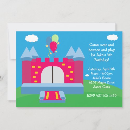 Bounce House Birthday Party Invitation