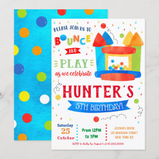 Bounce House Birthday Party Invitations
