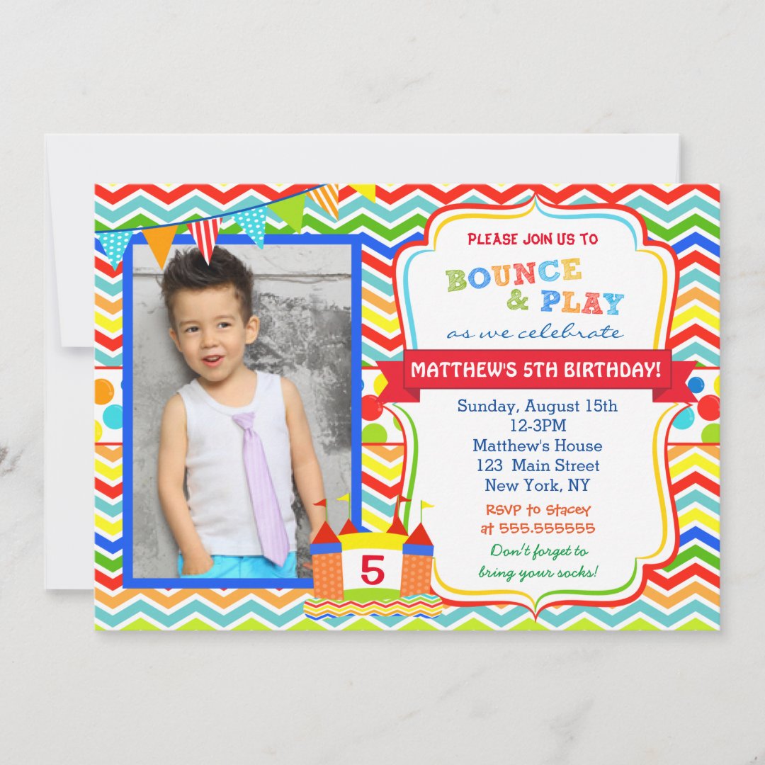 Bounce House Birthday Party Invitations | Zazzle