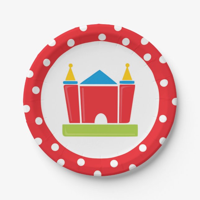 Bounce House Birthday Party Paper Plates (Front)