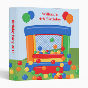 Bounce House Birthday Party Photo Album 3 Ring Binder