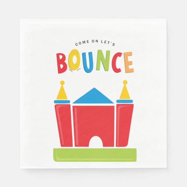 Bounce House Birthday Party Supply Napkins (Front)