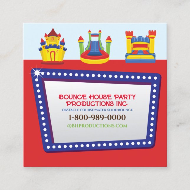 BOUNCE HOUSE BIRTHDAY PARTY Your Business Cards (Front)